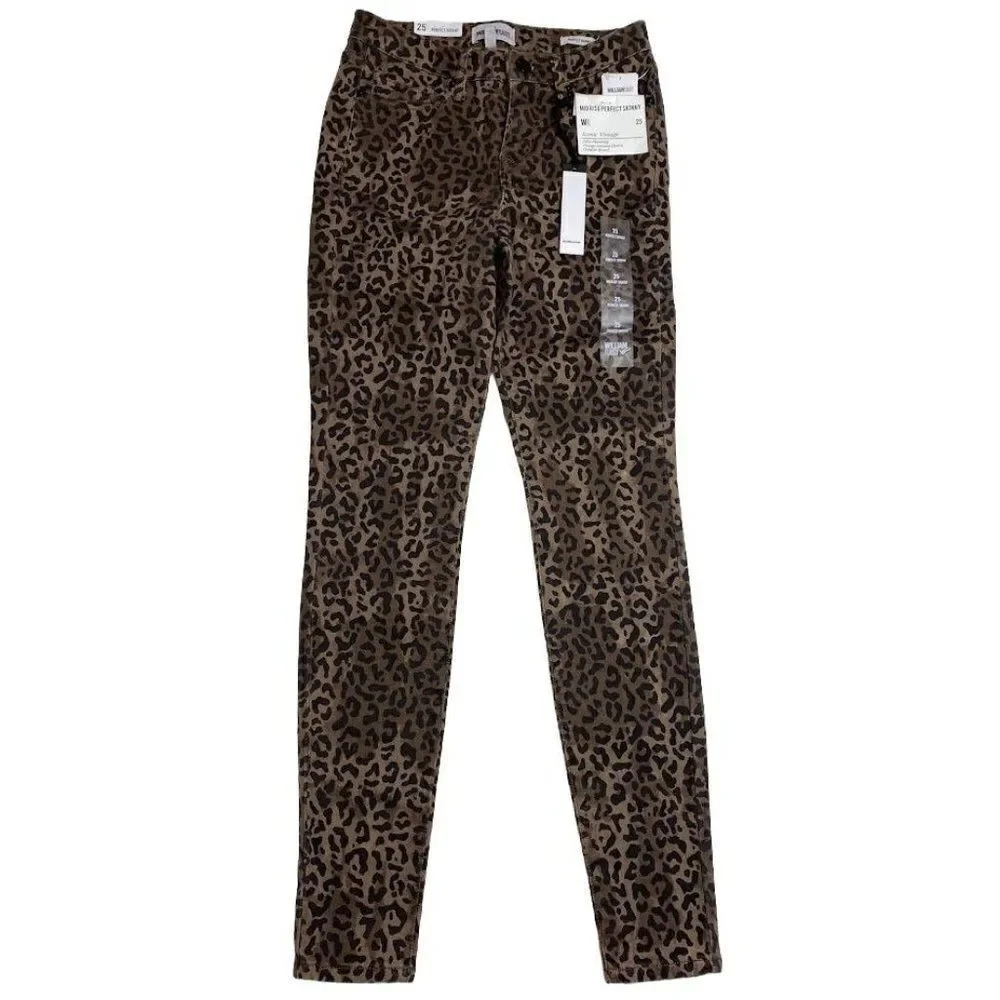 William Rast Iconic‎ Vintage Perfect Skinny Jean Women's 28 Cheetah Animal Print - Picture 3 of 9